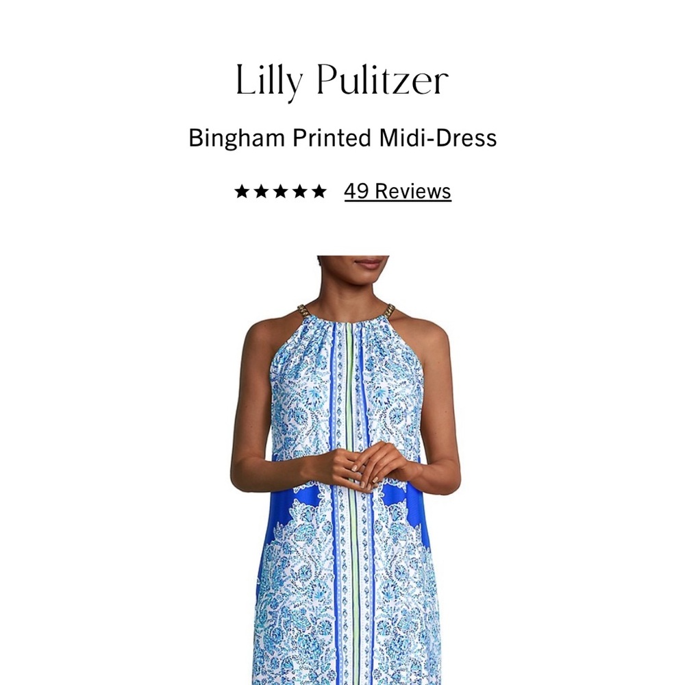 Lilly Pulitzer Bingham Printed Midi Dress- Turquoise Oasis